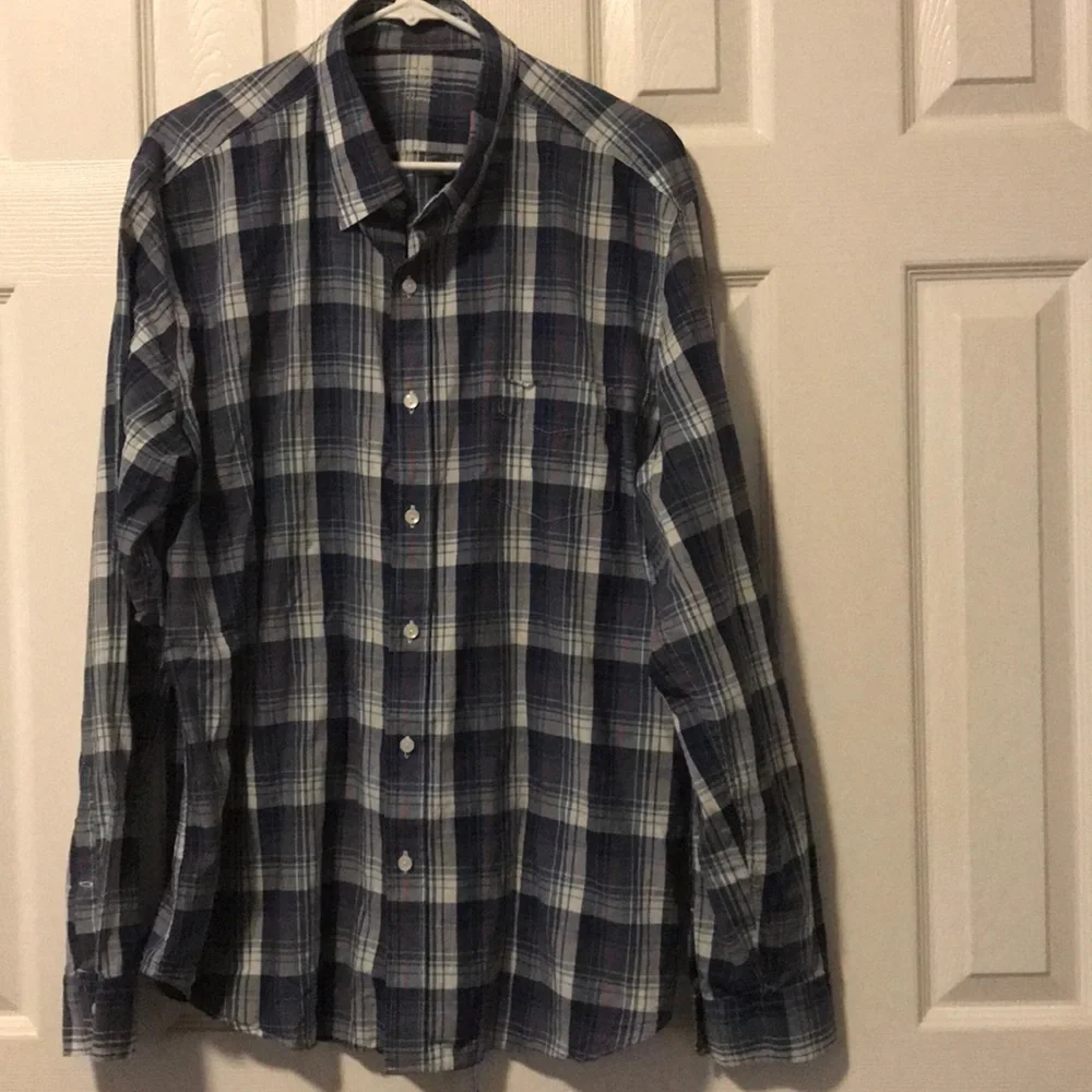 J. Crew lightweight chambray plaid button down